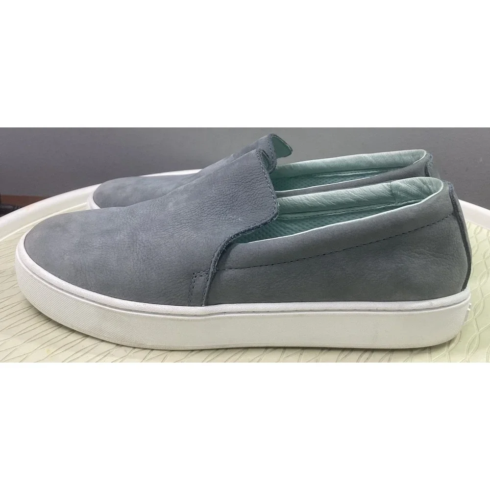 LL Bean Eco Bay‎ Womens Suede Leather Slip-On Shoes Green Comfort Flats 8.5M
